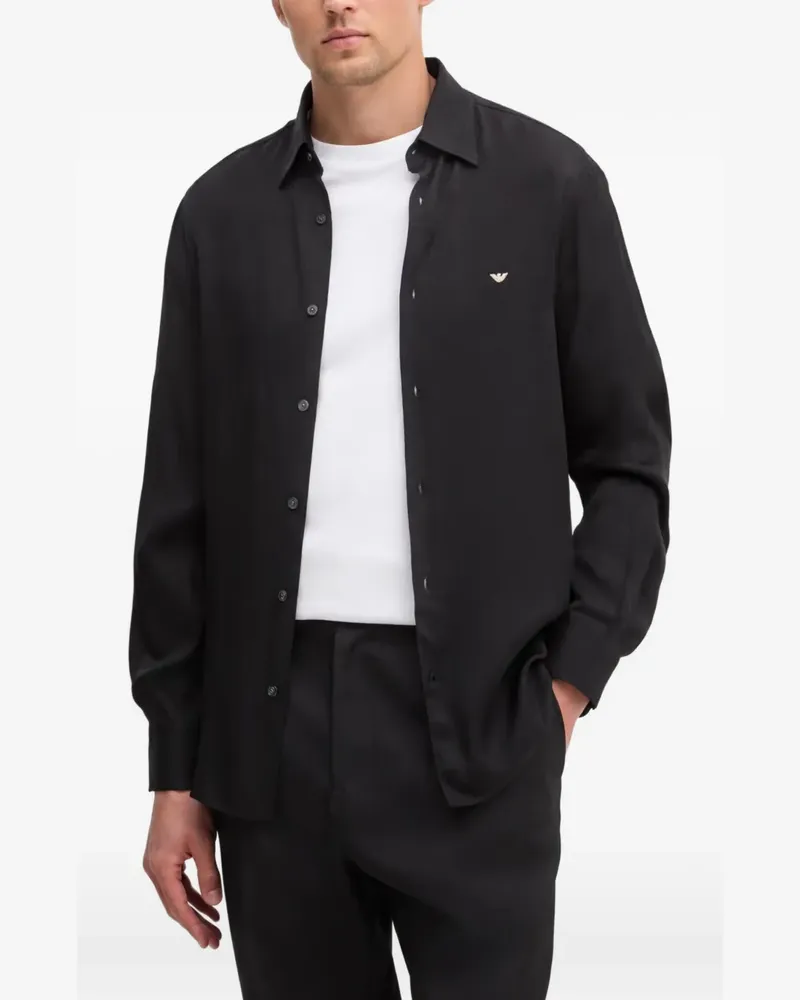Emporio Armani Hemd mit Logo-Detail - Schwarz Schwarz