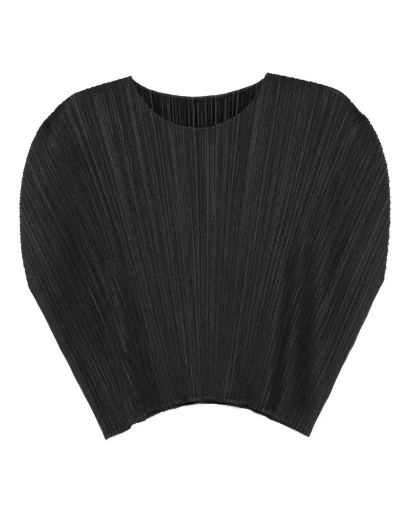 Issey Miyake Oberteil mit Trichterkragen - Schwarz Schwarz