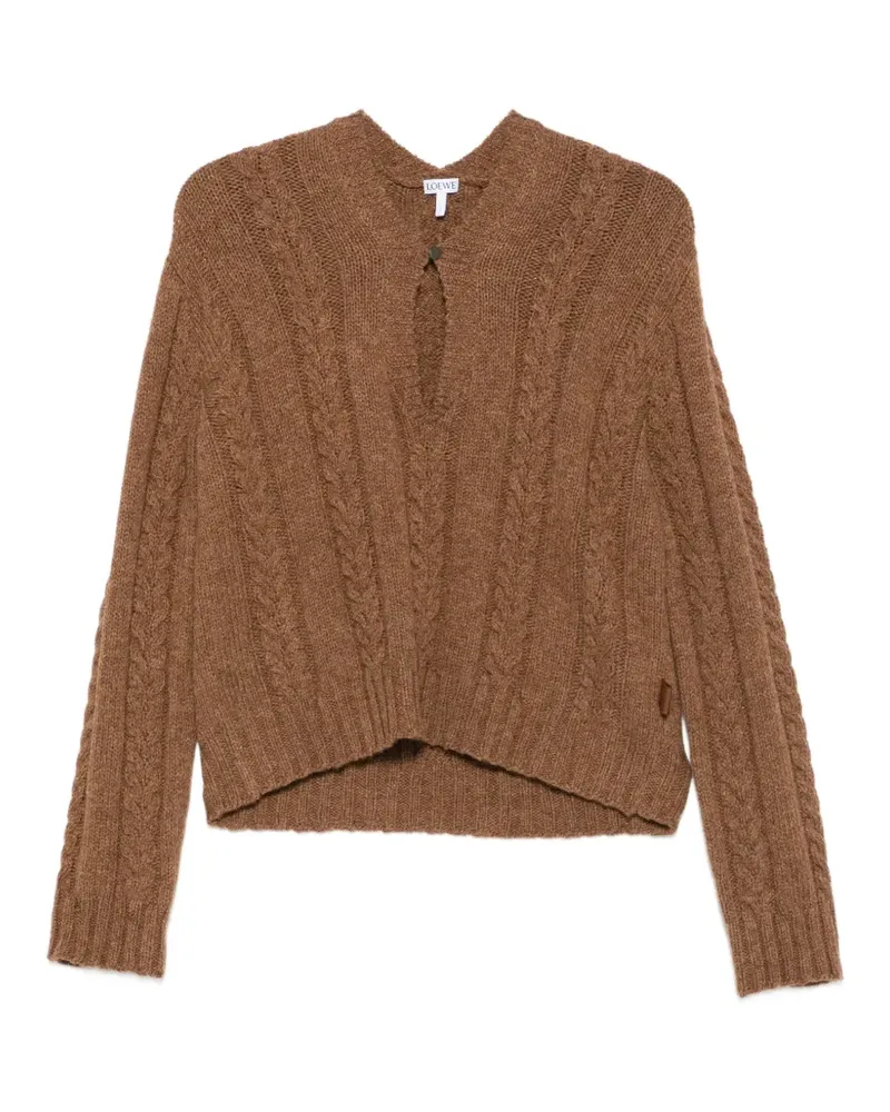 Loewe Pullover mit Zopfmuster - Braun Braun