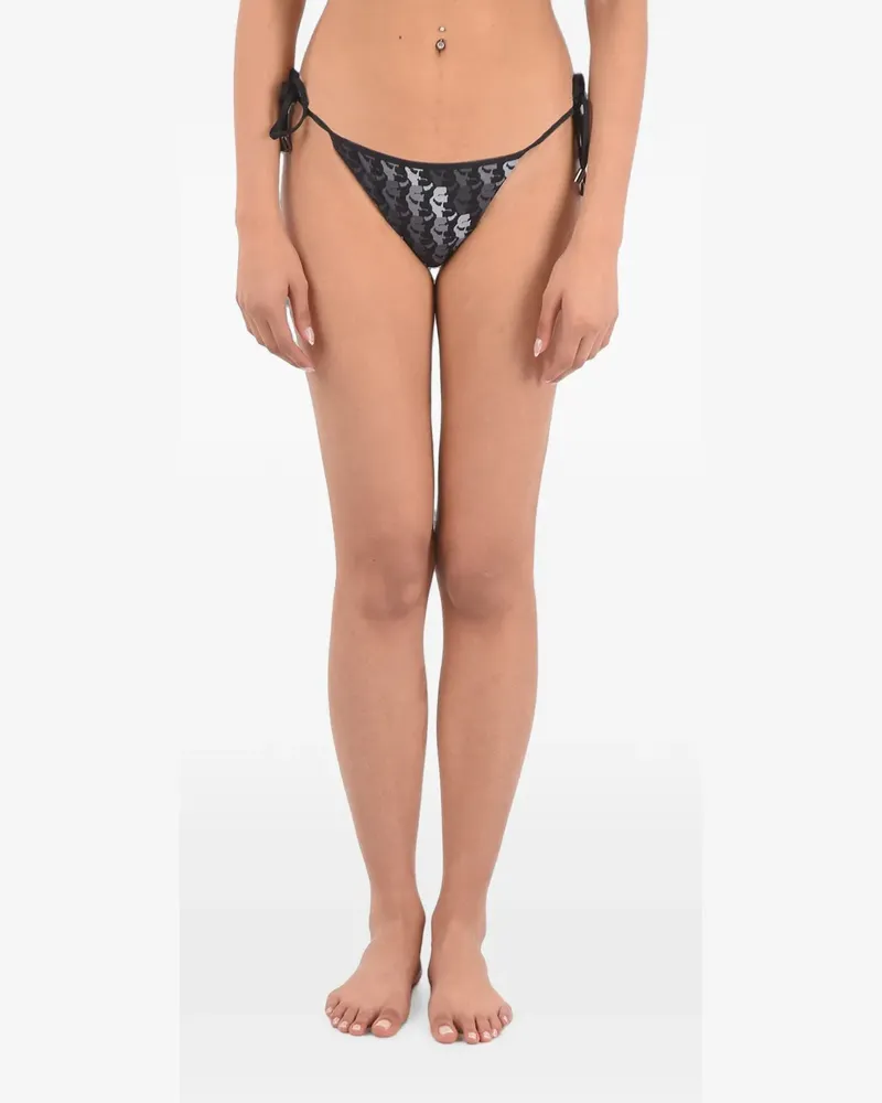 Karl Lagerfeld Bikinihöschen mit Logo-Print - Schwarz Schwarz