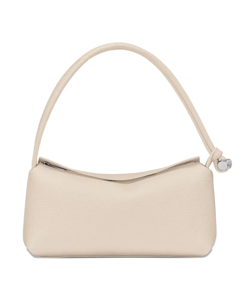 Longchamp Strukturierte Le Roseau Schultertasche mit Doppelhenkel - Weiß Weiß