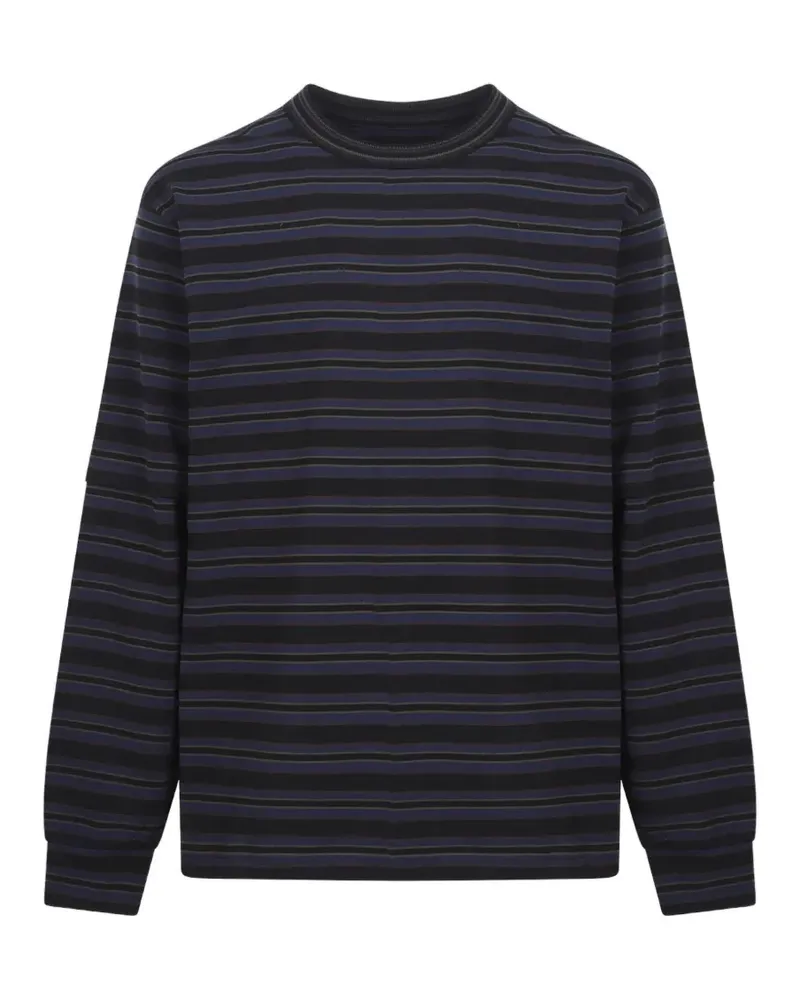 Sacai horizontal-stripe long-sleeve T-shirt - Schwarz Schwarz