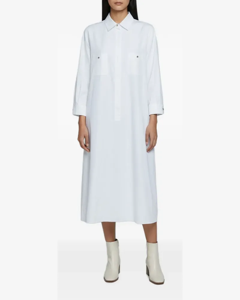 Max Mara Vibo Midikleid - Weiß Weiß