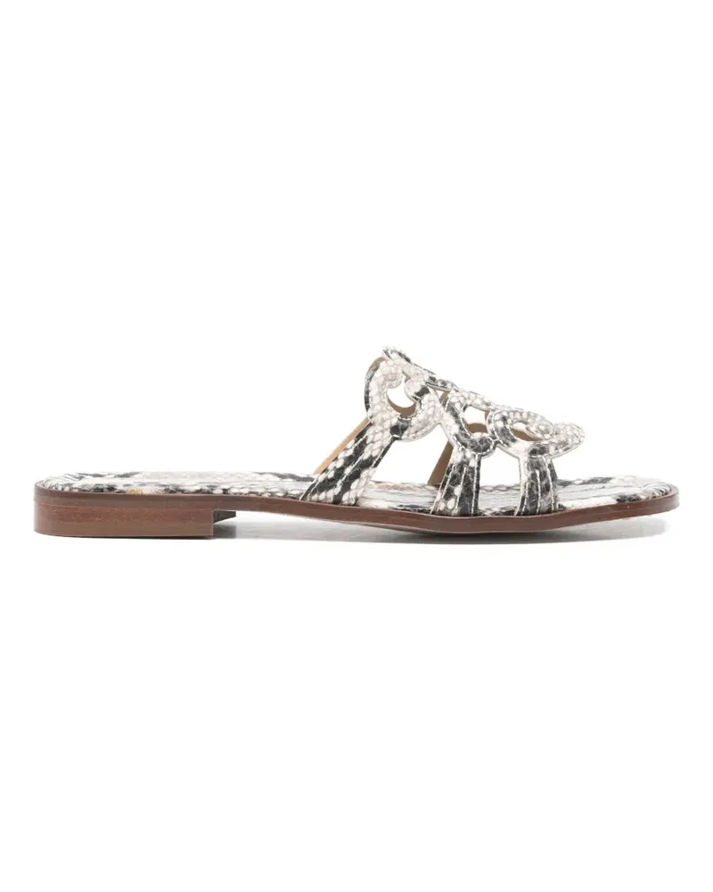 Pedro Miralles snake-effect cut-out sandals - Nude Nude