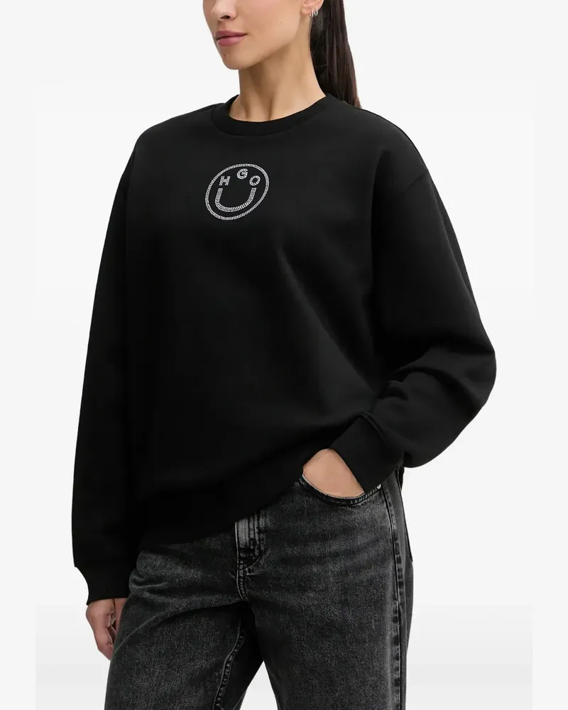 HUGO BOSS rhinestone-embellished sweatshirt - Schwarz Schwarz