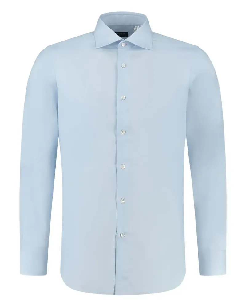 Finamore 1925 Travel Hemd mit Knöpfen - Blau Blau