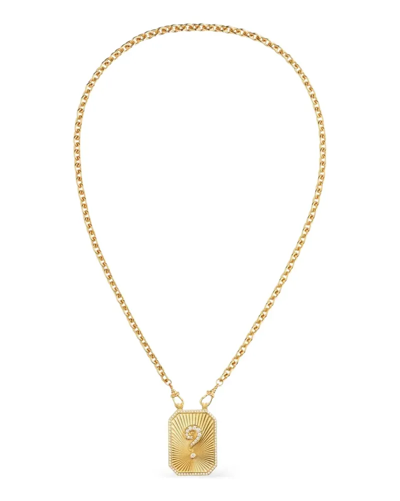 Marie Lichtenberg Would You Marry Me Scapular question-mark diamond necklace - Gold Gold