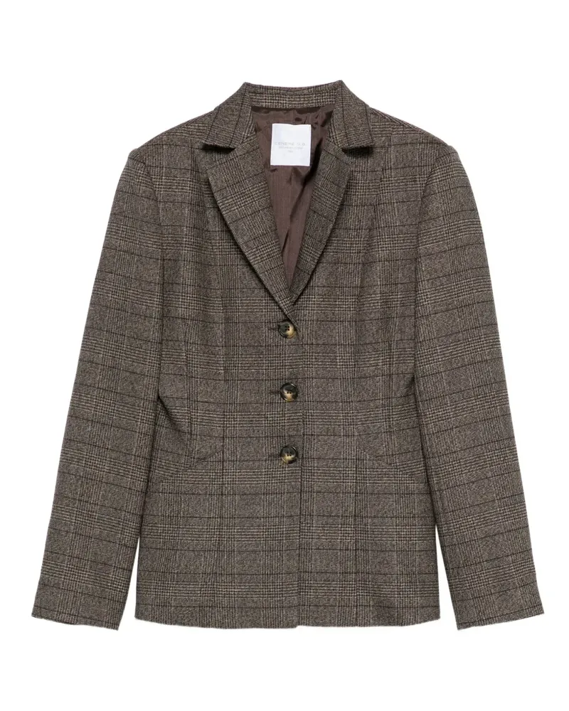 CENERE GB plaid single-breasted blazer - Braun Braun