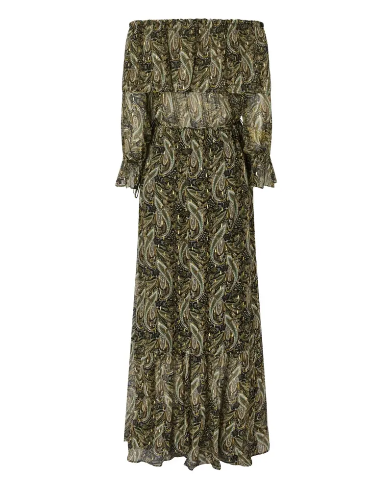 Pinko Kleid mit Paisley-Print - Grün Grün