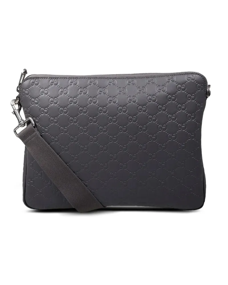 Gucci embossed messenger bag - Grau Grau