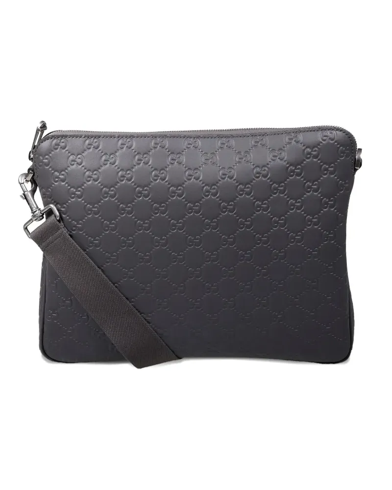 Gucci embossed messenger bag - Grau Grau