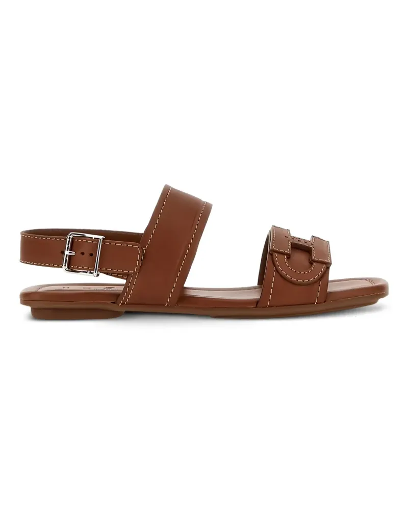 Hogan leather flat sandals - Braun Braun