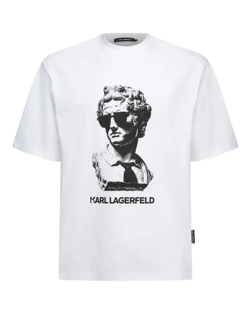 Karl Lagerfeld Rome T-Shirt mit Statuen-Print - Weiß Weiß