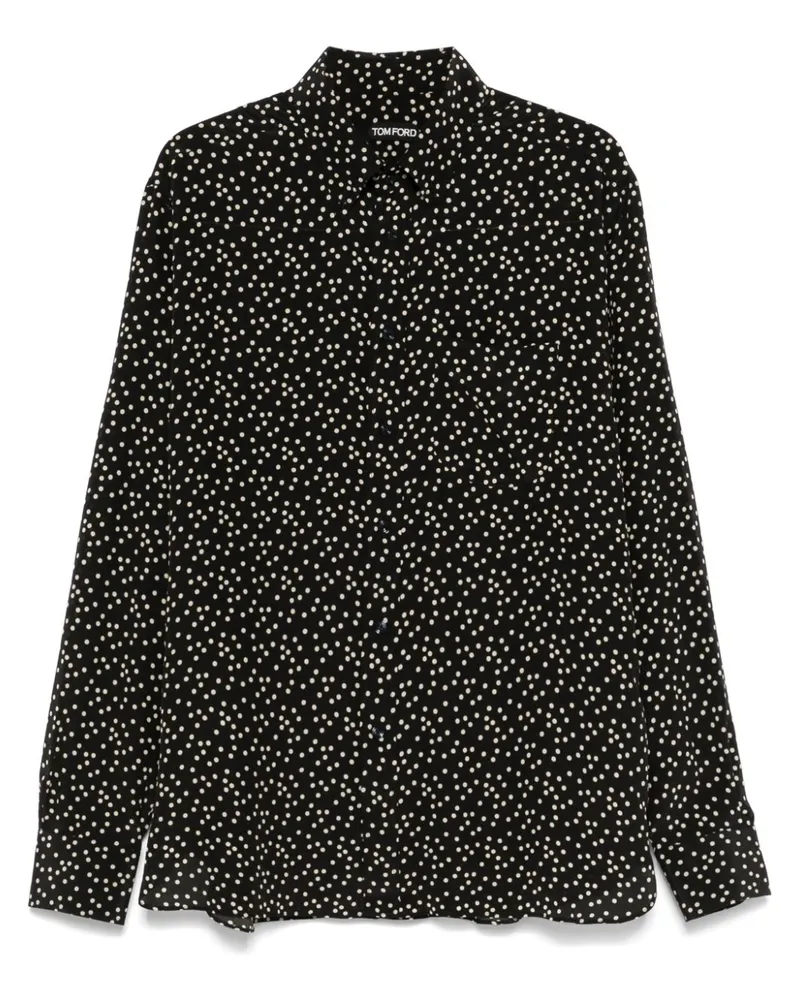 Tom Ford Hemd mit Polka Dots - Schwarz Schwarz