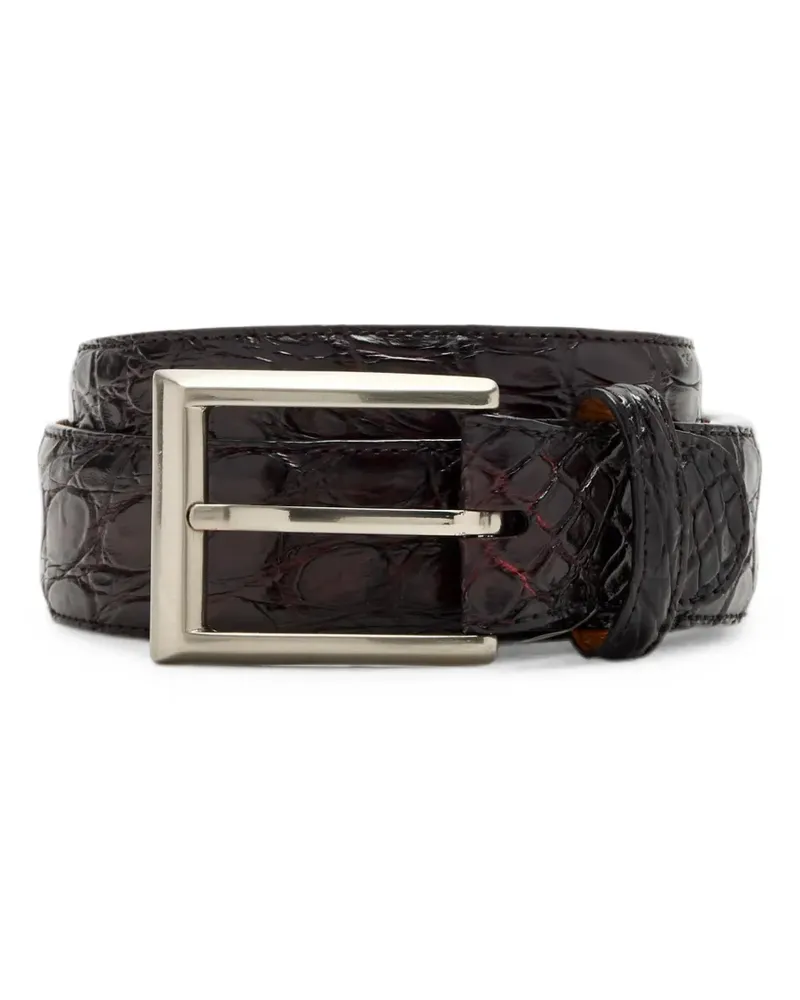 Magnanni Cocoarcade crocodile-embossed leather belt - Rot Rot