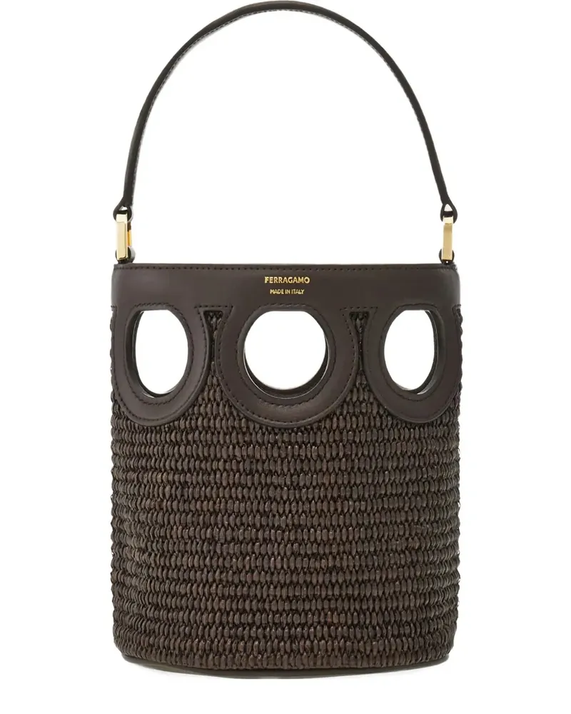 Ferragamo Beuteltasche mit Gancini-Detail - Braun Braun