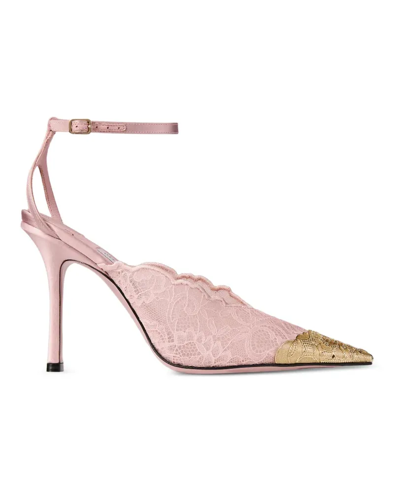 Jimmy Choo Pumps mit Blumenapplikation - Rosa Rosa