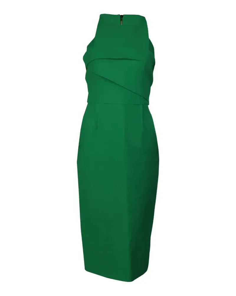 Roland Mouret Abserley Midikleid aus Waffelstrick - Grün Grün