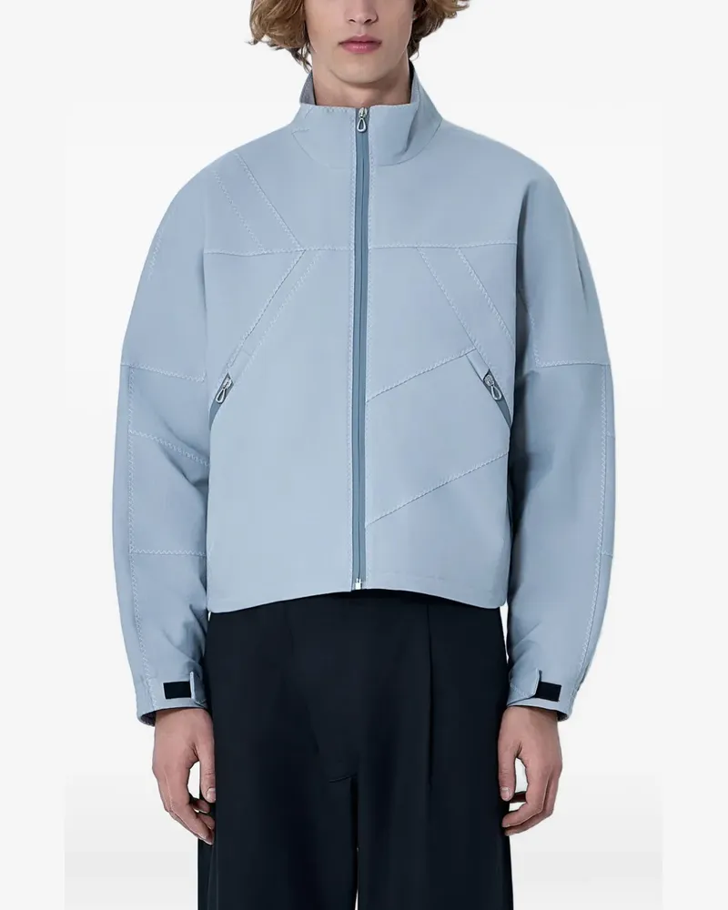 KIKO KOSTADINOV Fosco geometric-stitch high-neck jacket - Grau Grau