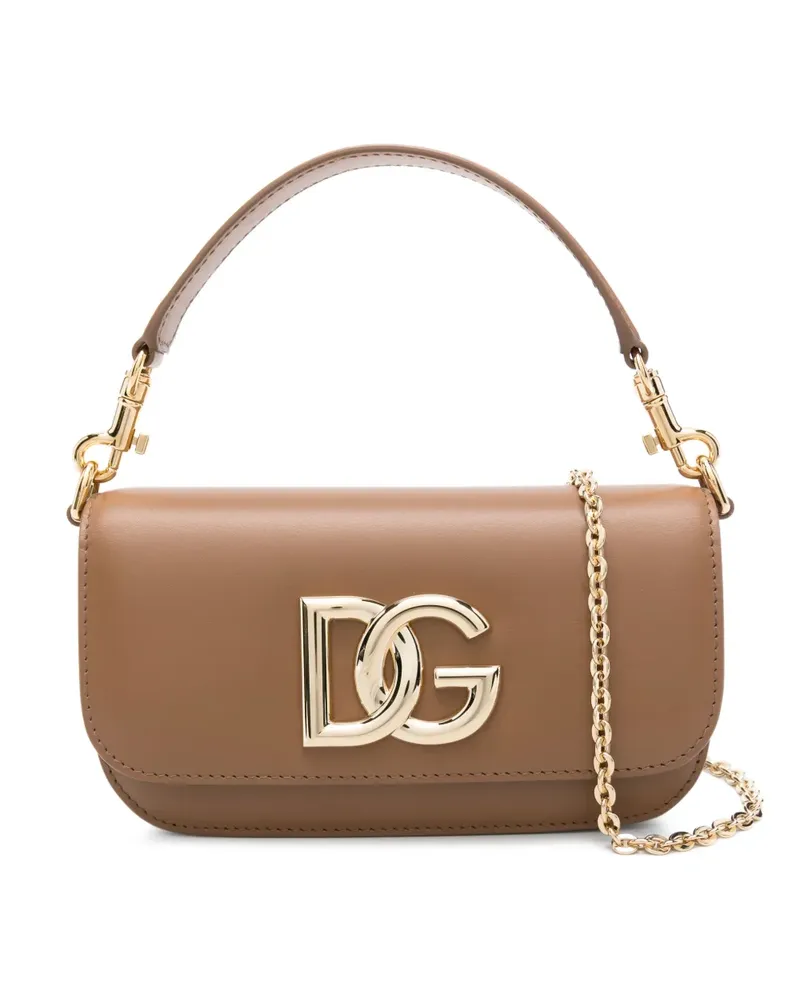 Dolce & Gabbana Umhängetasche mit Logo-Schild - Braun Braun