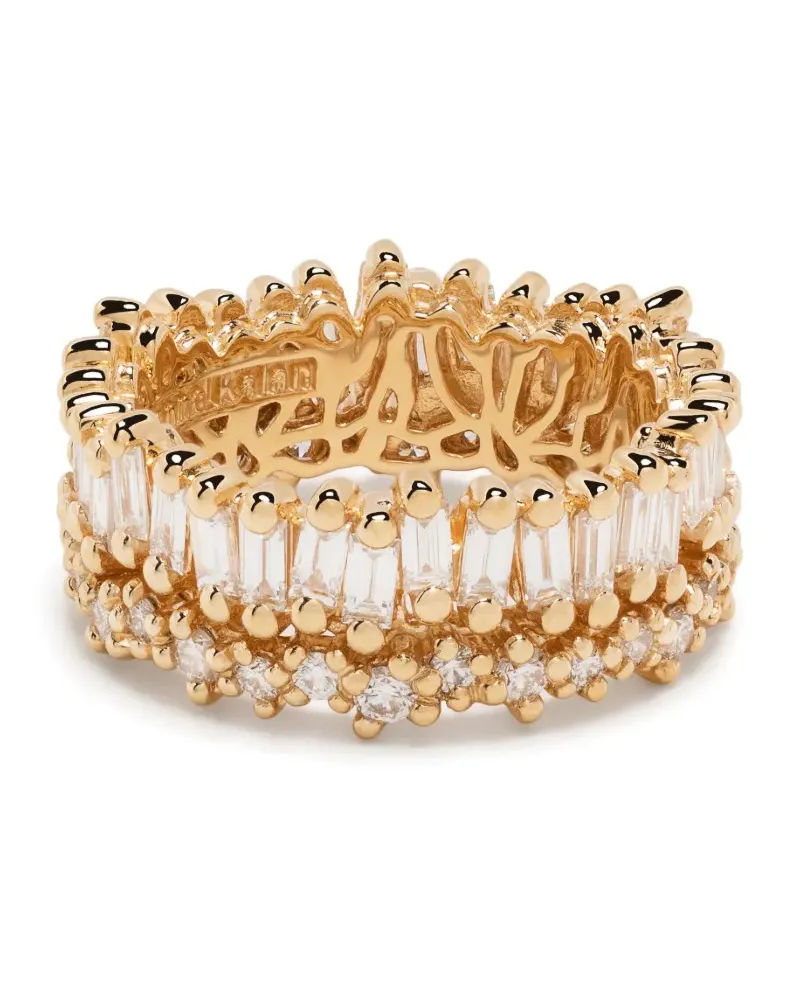 Suzanne Kalan 18kt Short Stack Gelbgoldring mit Diamanten Gold