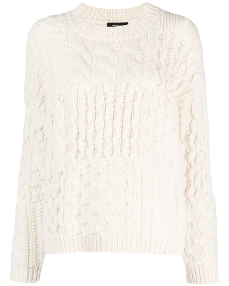 Fabiana Filippi Kaschmirpullover mit Zopfmuster - Weiß Weiß
