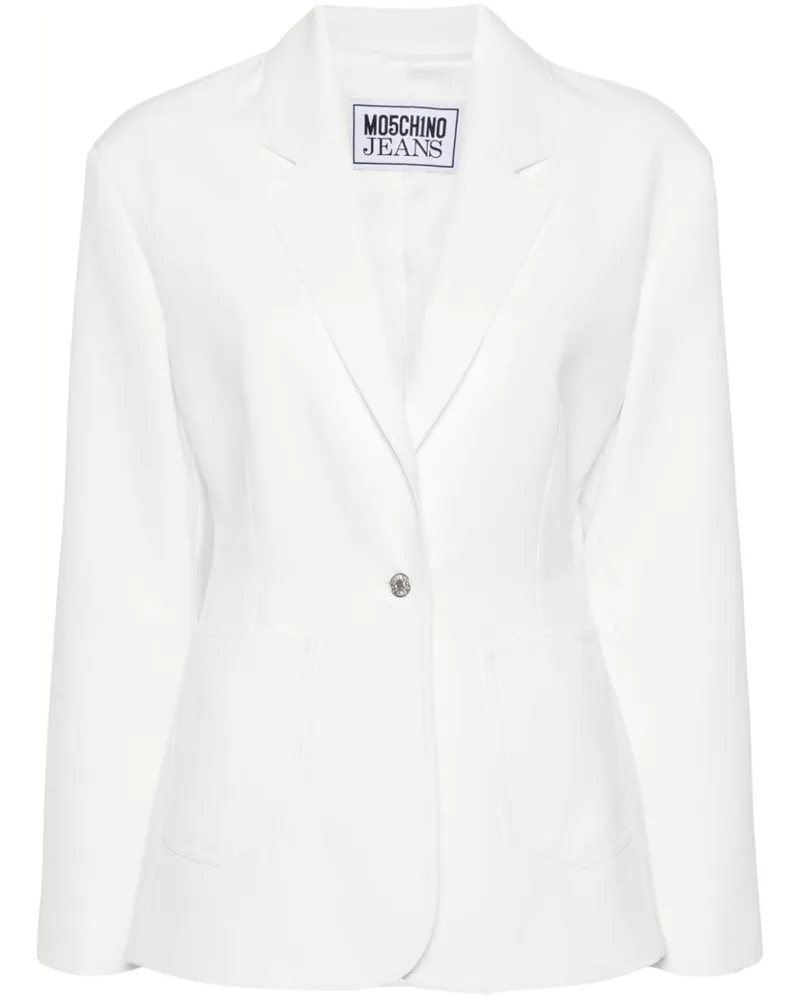 Moschino Einreihiges Sakko mit fallendem Revers White