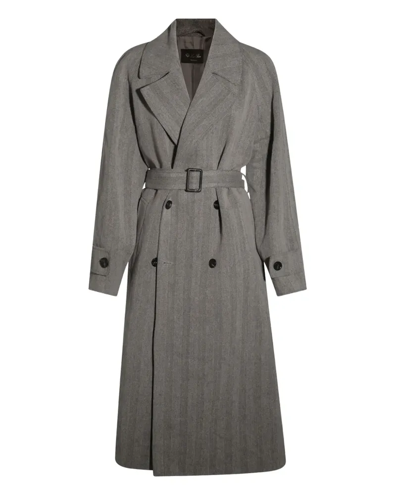 Loro Piana Zweireihiger Trenchcoat - Grau Grau