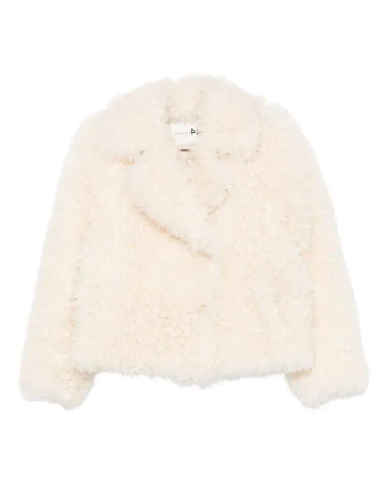 Manzoni 24 curly-shearling notch-lapel coat - Nude Nude