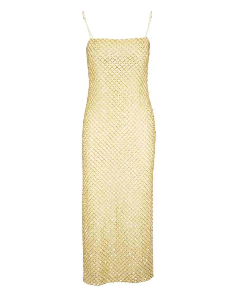 Veronica Beard Midikleid mit Pailletten - Gelb Gelb