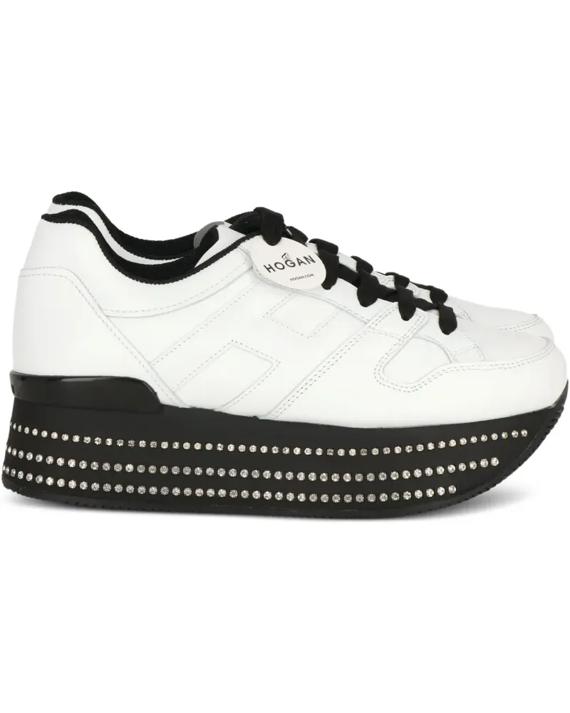 Hogan Plateau-Sneakers mit Kristallen - Weiß Weiß