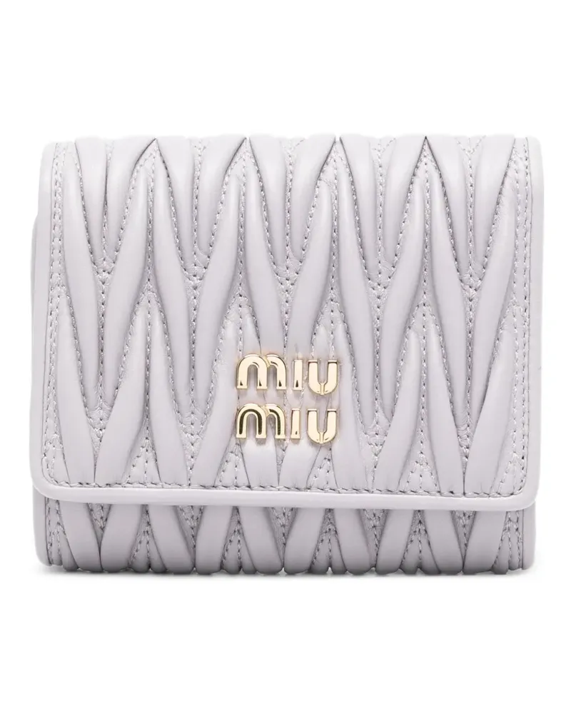 Miu Miu Kleines Portemonnaie mit Logo - Violett Violett