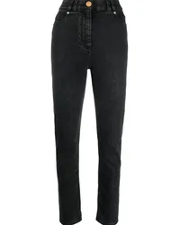 Balmain Jeans mit Logo-Schild Schwarz