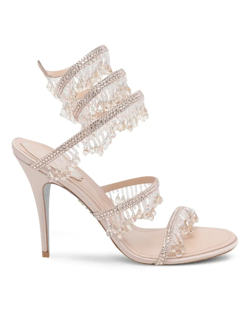 René Caovilla crystal-embellished Jahanara sandals - Nude Nude
