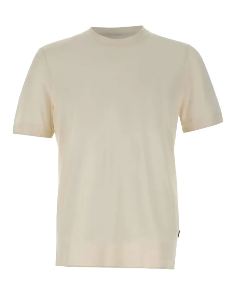 HUGO BOSS crew-neck silk T-shirt - Nude Nude