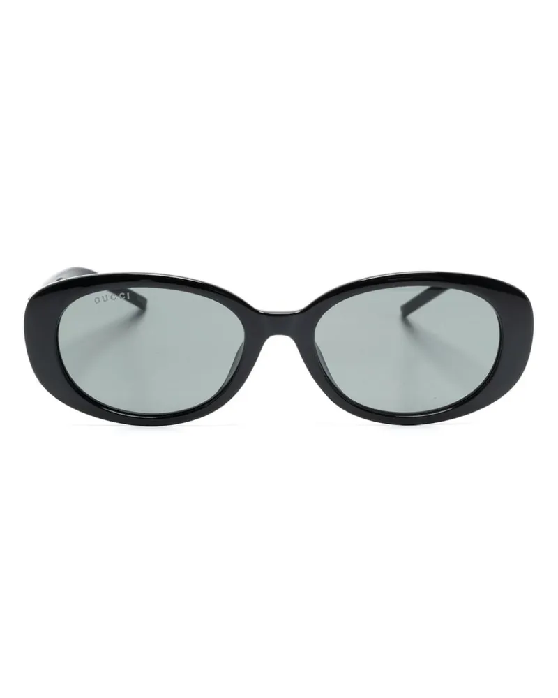 Gucci G Sonnenbrille mit ovalem Gestell - Schwarz Schwarz