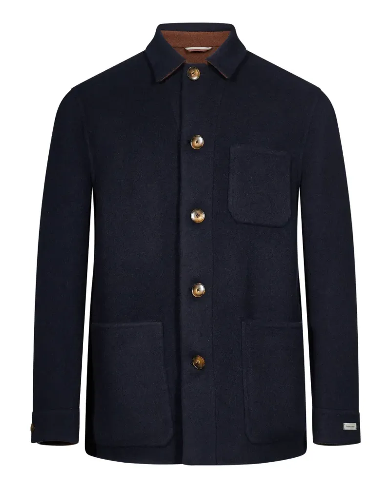 Canali button-up patch-pocket jacket - Blau Blau