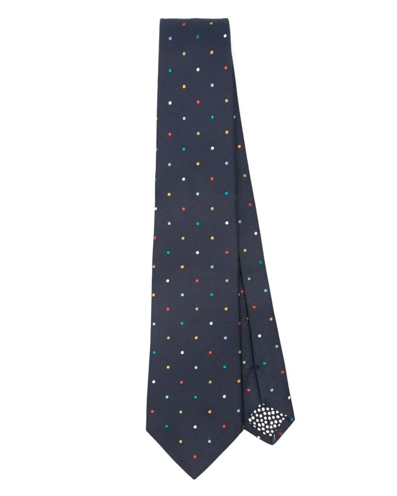 Paul Smith Seidenkrawatte mit Polka Dots Blau