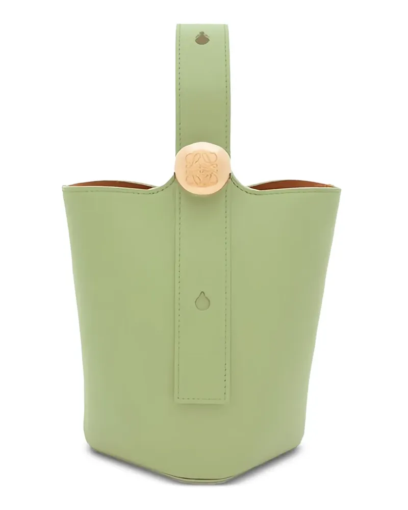 Loewe Mini Pebble Beuteltasche aus Kalbsleder - Grün Grün