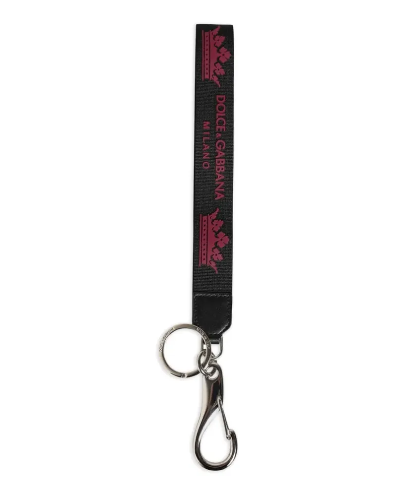 Dolce & Gabbana Schlüsselanhänger mit Logo-Print - Schwarz Schwarz