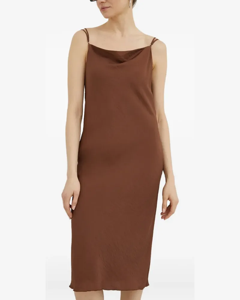 Samsøe & Samsøe Midikleid mit drapiertem Ausschnitt - Braun Braun
