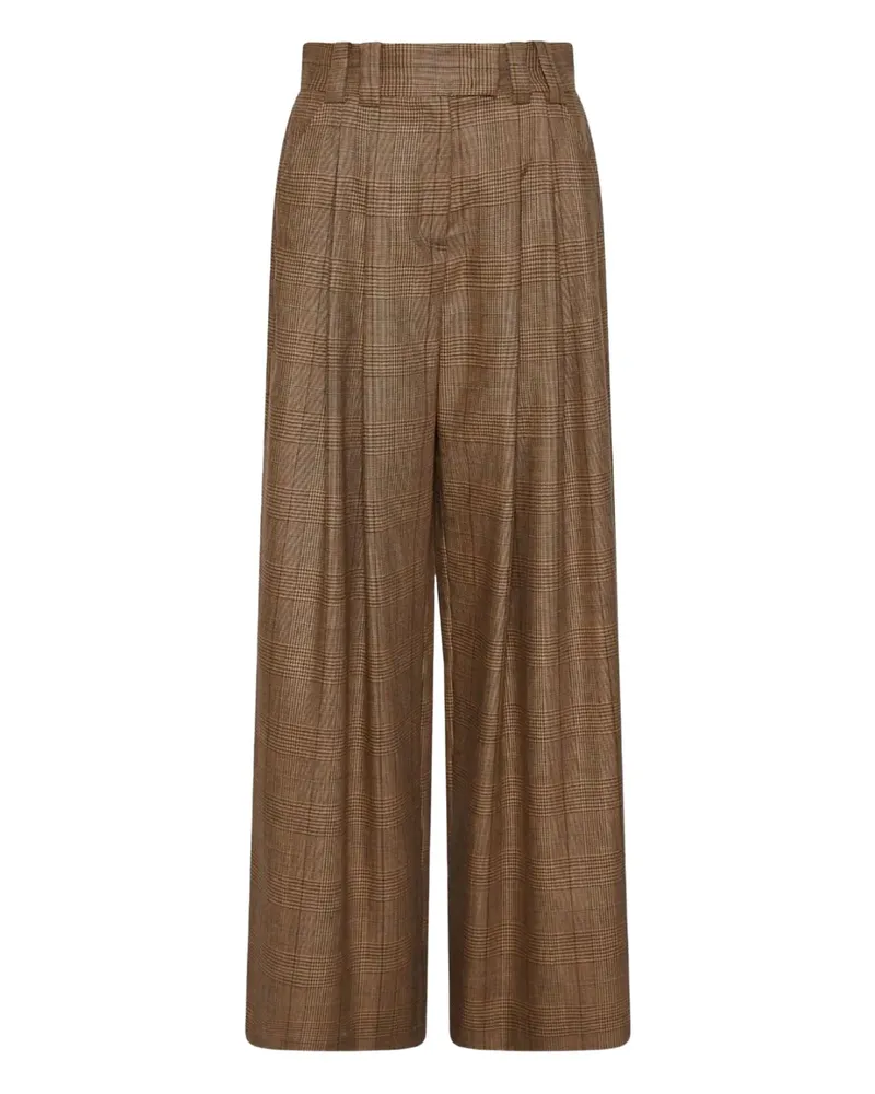 MARELLA Karierte ULTRA Hose mit Falten - Braun Braun