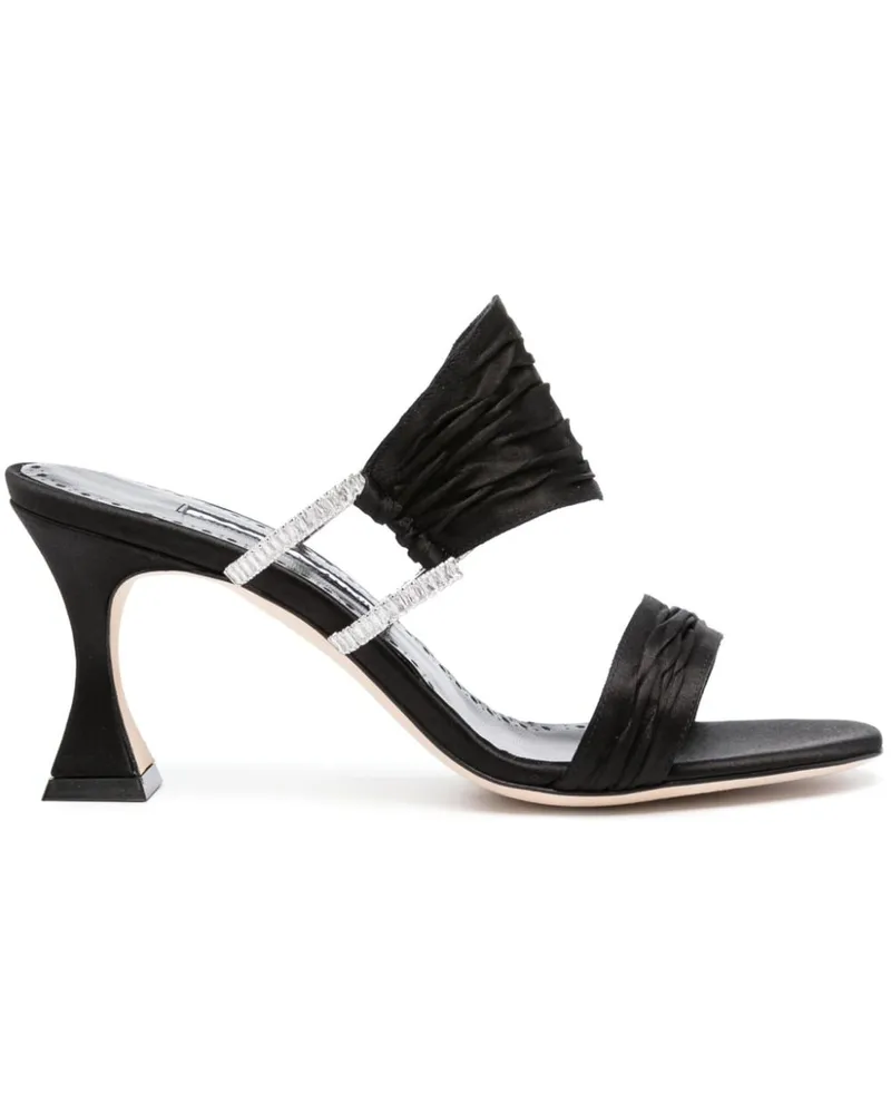 Manolo Blahnik Chinap Sandalen aus Satin 70mm - Schwarz Schwarz