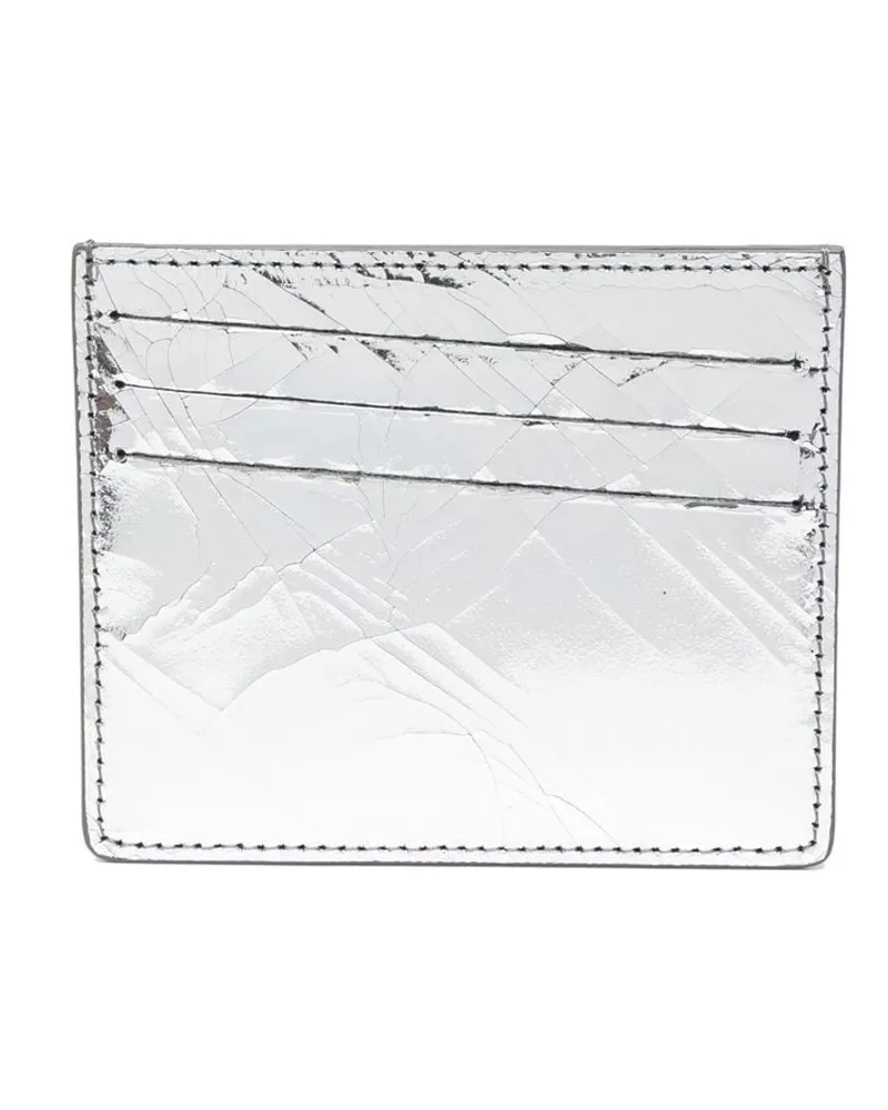 Maison Margiela Broken Mirror Kartenetui aus Leder - Silber Silber