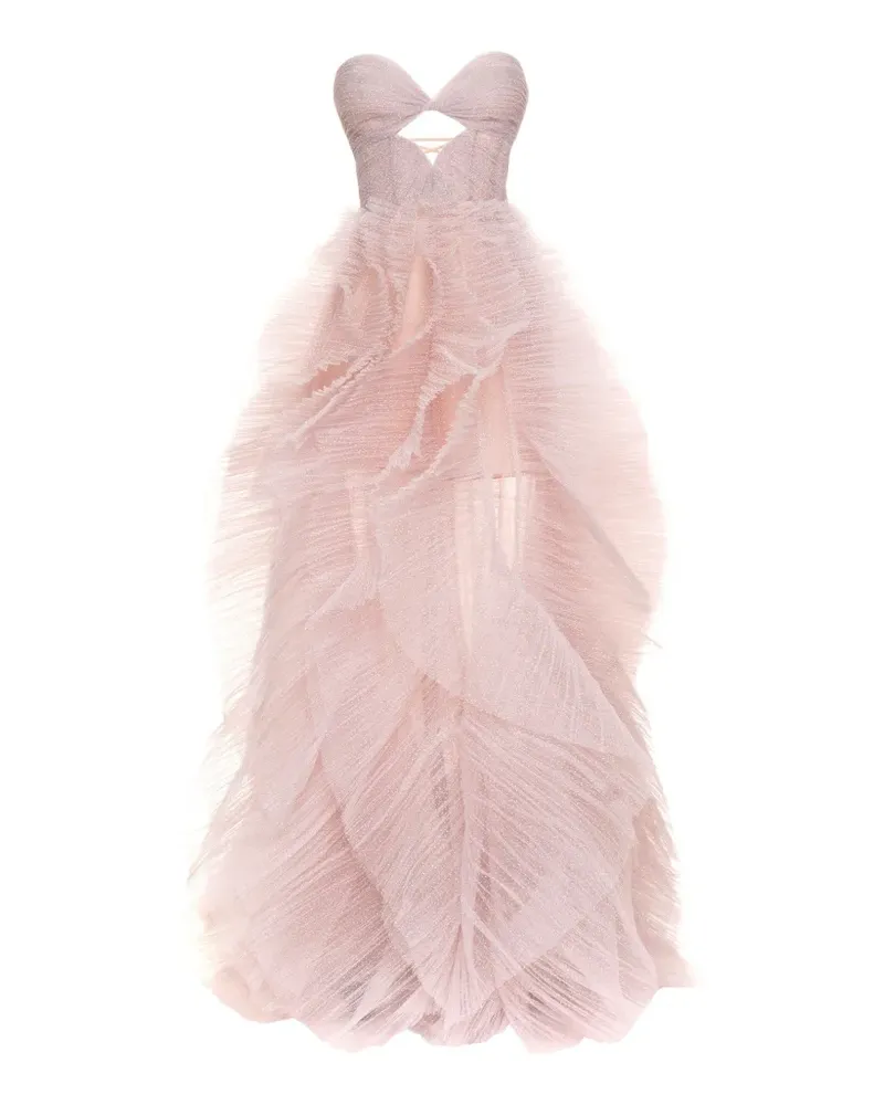 Maria Lucia Hohan ruffled lace-up maxi dress - Rosa Rosa