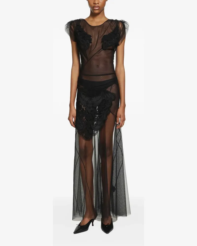 Vivienne Westwood Justina lace-appliqué tulle dress - Schwarz Schwarz