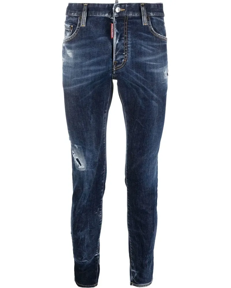Dsquared2 Slim-Fit-Jeans im Distressed-Look - Blau Blau
