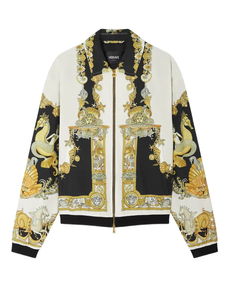 Versace Jacke mit Seepferdchen-Print - Schwarz Schwarz