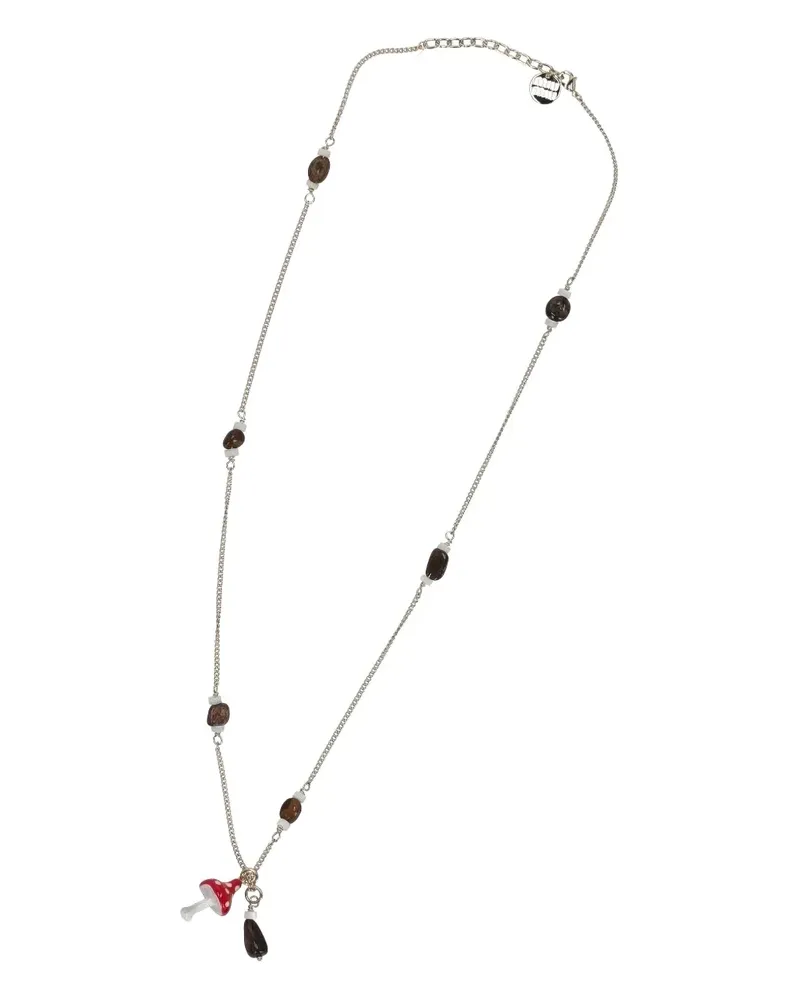 Miu Miu Perlenkette mit Pilzanhänger - Gold Gold