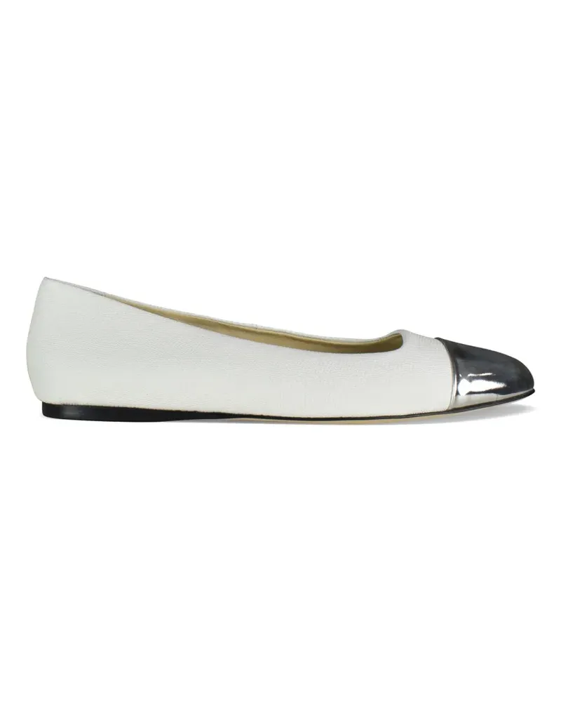 Jimmy Choo Watson Ballerinas mit Baseballkappe - Weiß Weiß